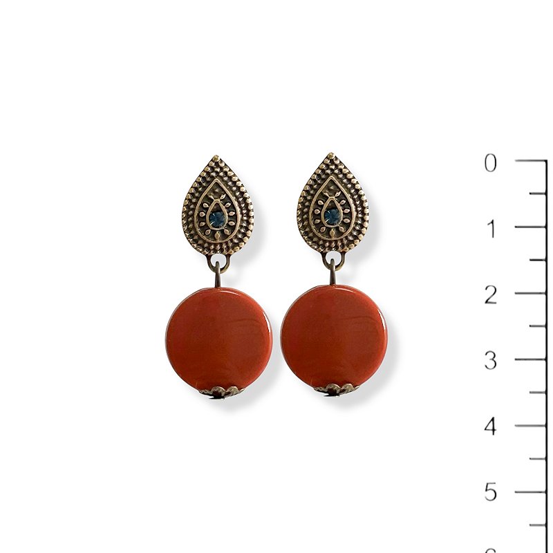 Brinco resina terracota - 12806