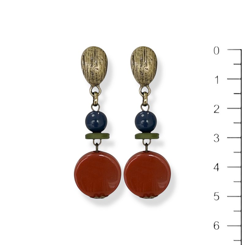 Brinco bola, disco e chapinha de resina colorido - 12822