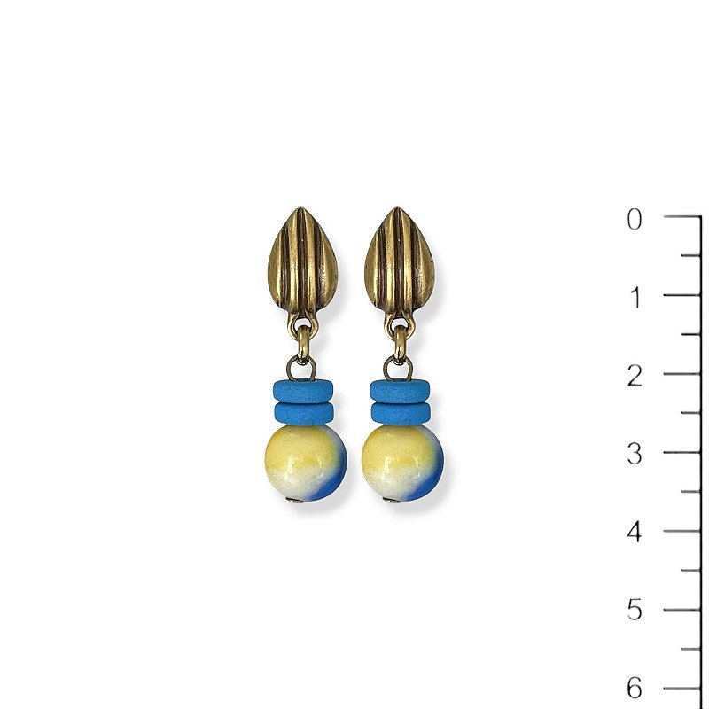 Brinco conta e disquinhos azul e amarelo - 12898