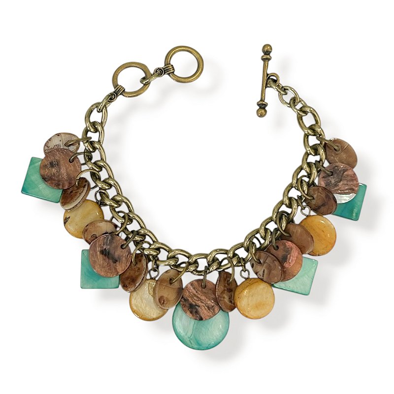 Pulseira c/ madrepérolas coloridas 12923