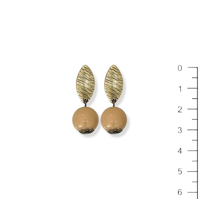 Brinco de bola bege - 12970