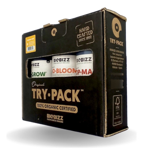 Fetilizante Organico Biobizz Trypack Indoor com Top-Max