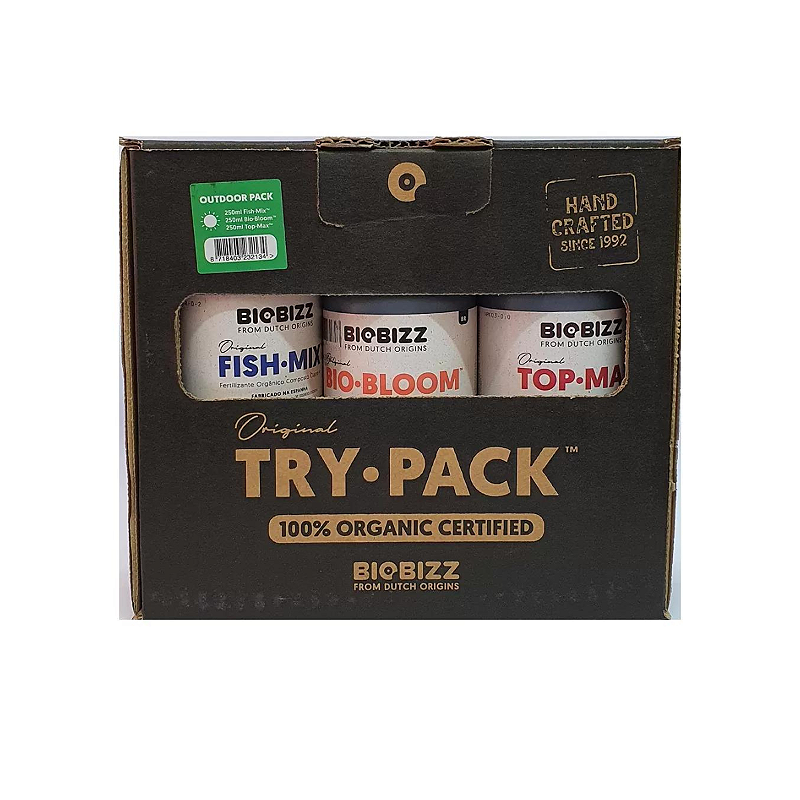 Kit de fertilizantes Biobizz Trypack Fish-Mix com Top-Max
