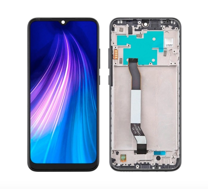 TELA REDMI NOTE 8 AZUL com aro - DIAMONDS — frontal completo com touch — imagem 1