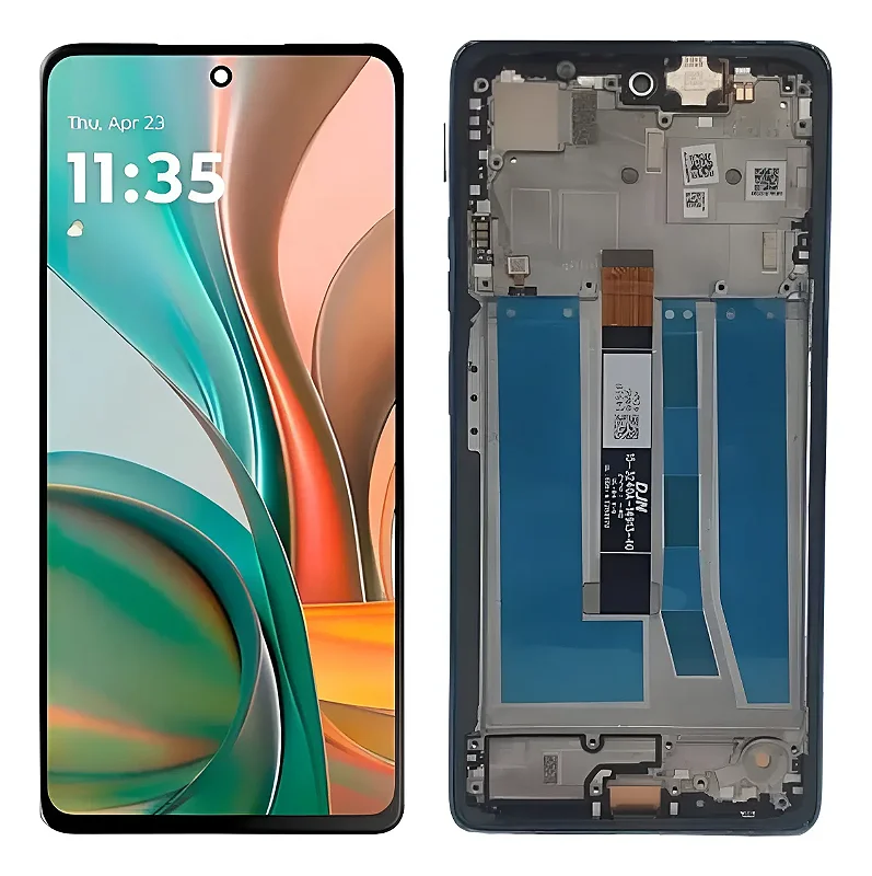 TELA MOTO G75 AZUL com aro - AMERICANO — frontal completo com touch