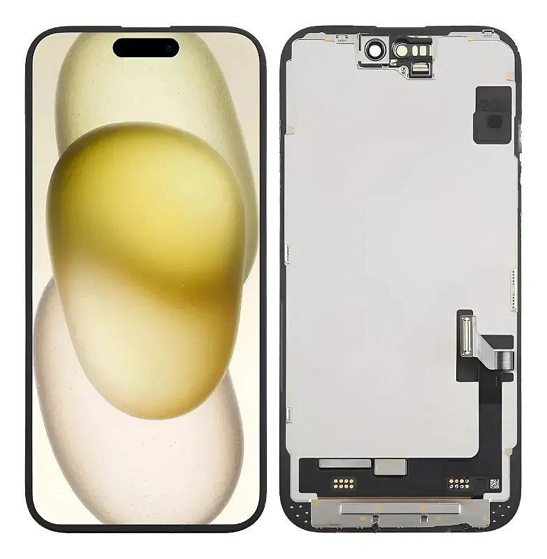 TELA IPHONE 15 PRETO SOFT OLED - AMERICANO — frontal completo com touch