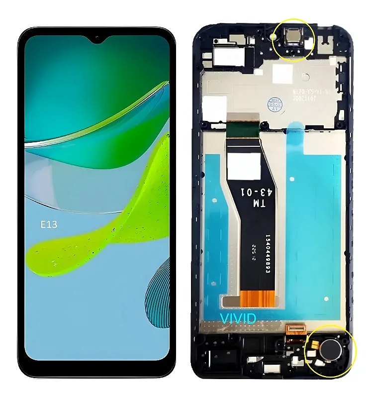 TELA MOTO E13 com aro - AMERICANO — frontal completo com touch