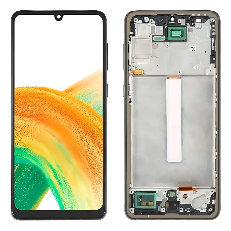 TELA SM-A33 com aro OLED - AMERICANO (ATUALIZADO) — frontal completo com touch
