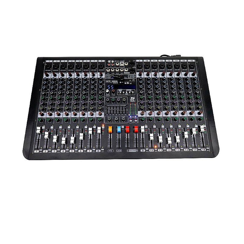 Mesa de som MX-1606 FX 16CH USB Stereo Analógica - STANER - Kalifa