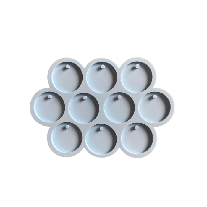 Molde Silicone Redonda C Furo 4cm 10 Cav Resina M34