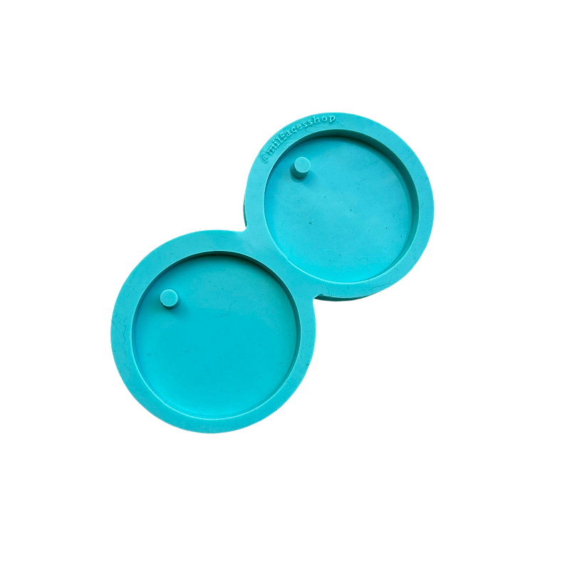 Molde Silicone Redonda Dupla C Furo 5cm M118 Resina Pingente