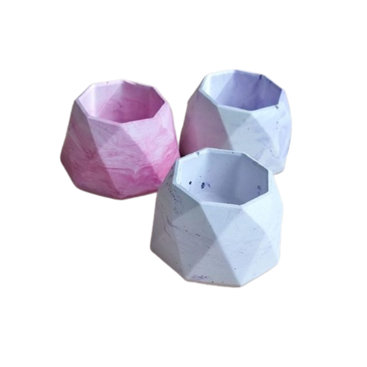 Molde De Silicone Vaso Suculenta 8 Lados Sabonete Vela