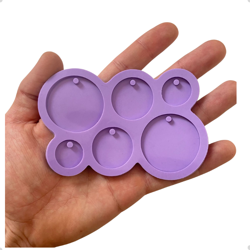 Molde Silicone 6 Bolinha 2 3 E 4cm Resina 3mm Pingente A10