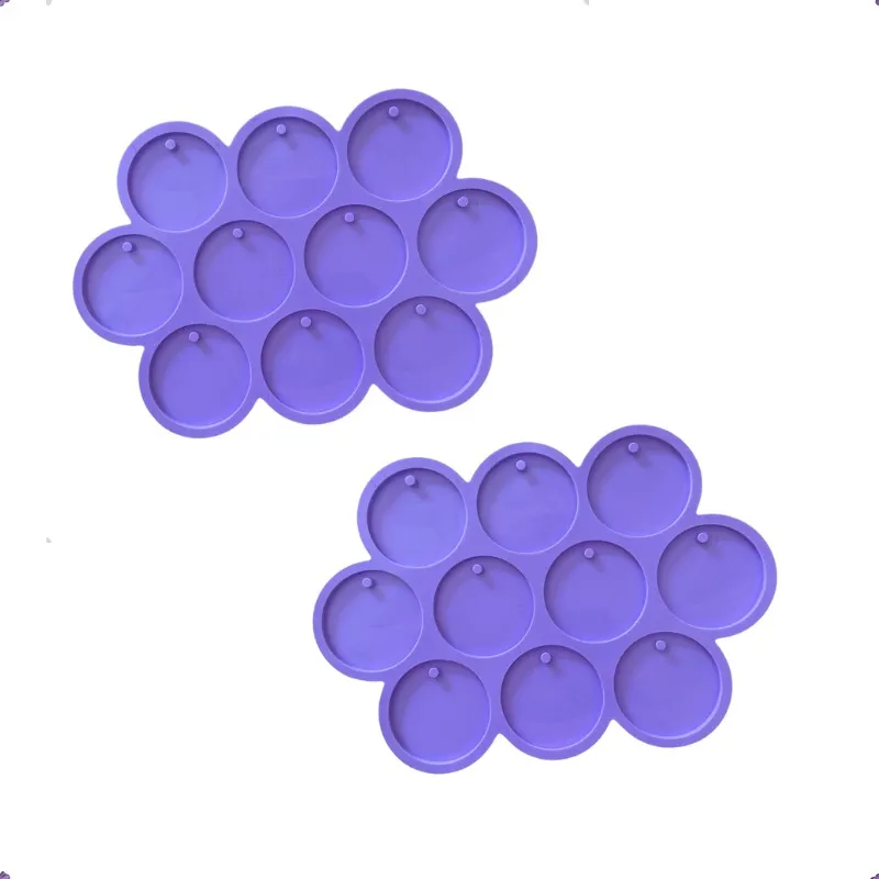 Kit 2 Molde Silicone Bolinha 5cm C Furo Pingente Resina 3mm A14