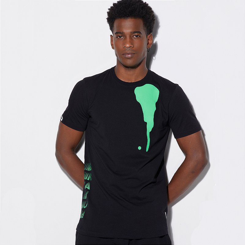 Camiseta Masculina Preta e Verde