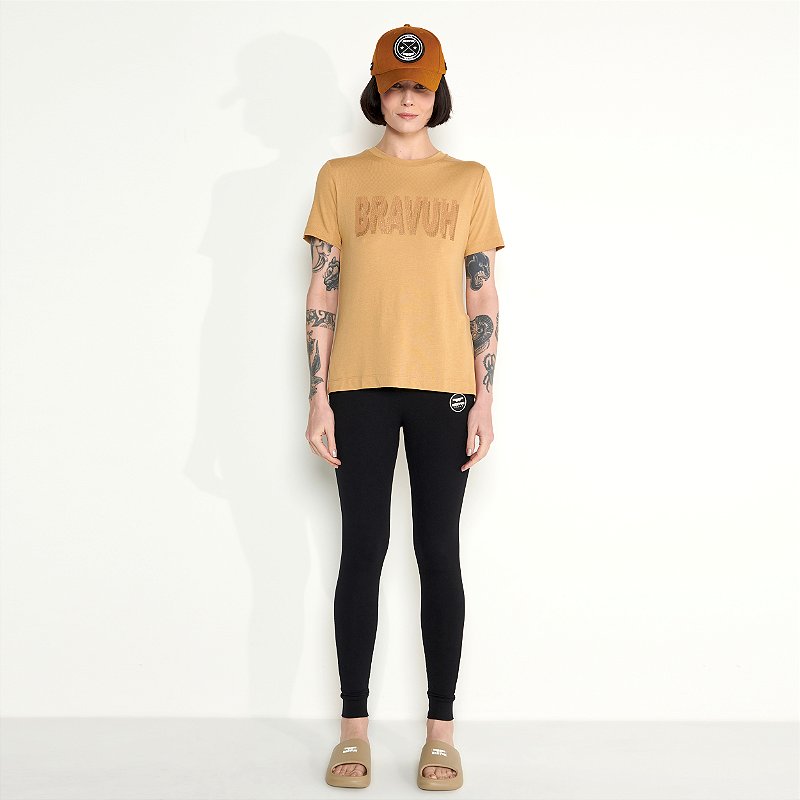 Camiseta Feminina Caramelo Brilho