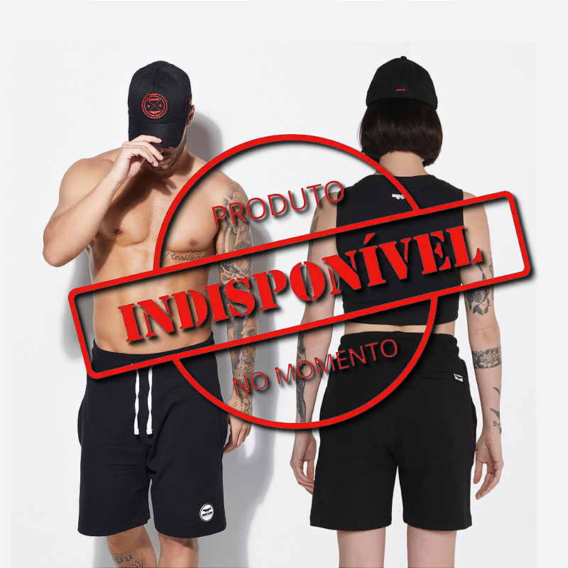 Bermuda Preta De Moletom Confort Prime