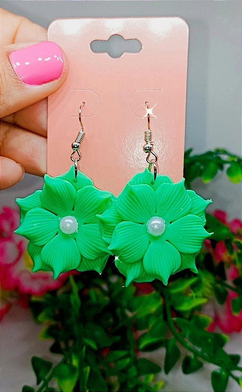 Brinco Personalizado Flor Verde