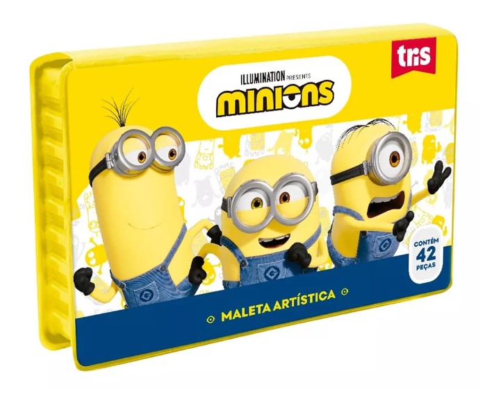 ☆MIMI☆ 57 112 186 3本セット Kit Maleta Artistica Infantil Minions 42 Pcs - Tris - Lojas DAT