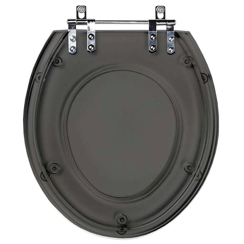 Assento Sanitário Poliester Oval Fume Transparente - Decor Assentos