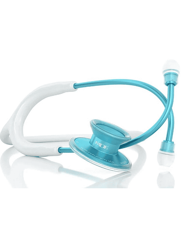 Estetoscópio Lightweight Acoustica Deluxe Duplo Aqua White - MDF 747XP