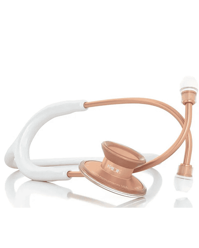 Estetoscópio Lightweight Acoustica Deluxe Duplo Rose Gold White - MDF 747XP