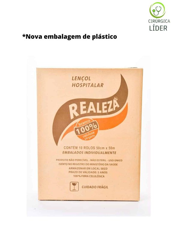 Lençol Hospitalar Realeza 50x50 100% Celulose Virgem 10 uni