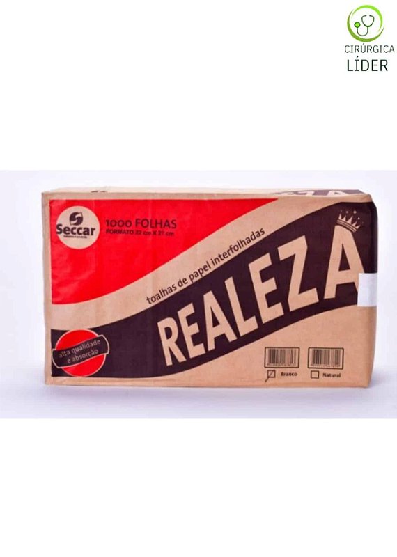 Papel toalha interfolhado Realeza Reciclado 1000 folhas