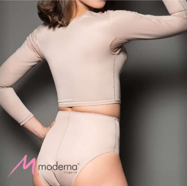 Corpete Curto com Manga com abertura frontal Cinta Moderna