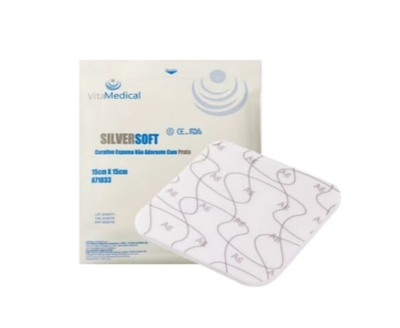Curativo de Espuma Poliuretano não Aderente com Prata SilverSoft