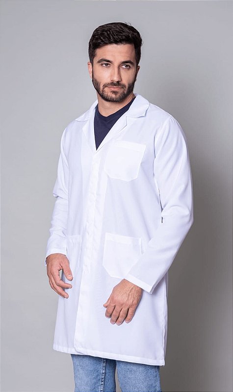 Jaleco Oxford Manga Longa Masculino