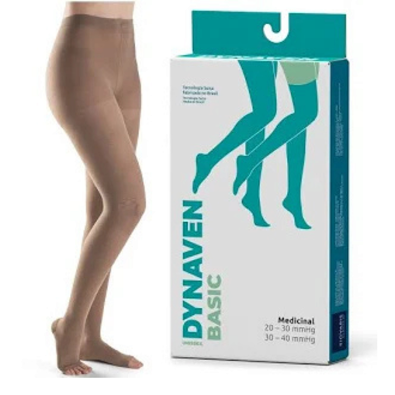 Meia Compressiva Meia Calça Basic 20-30mmHg Aberta Bege Unissex Sigvaris
