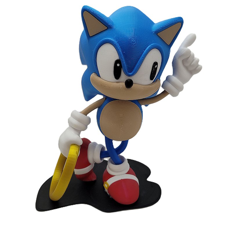 Boneco em 3D Sonic Adventure 16cm - azans3d