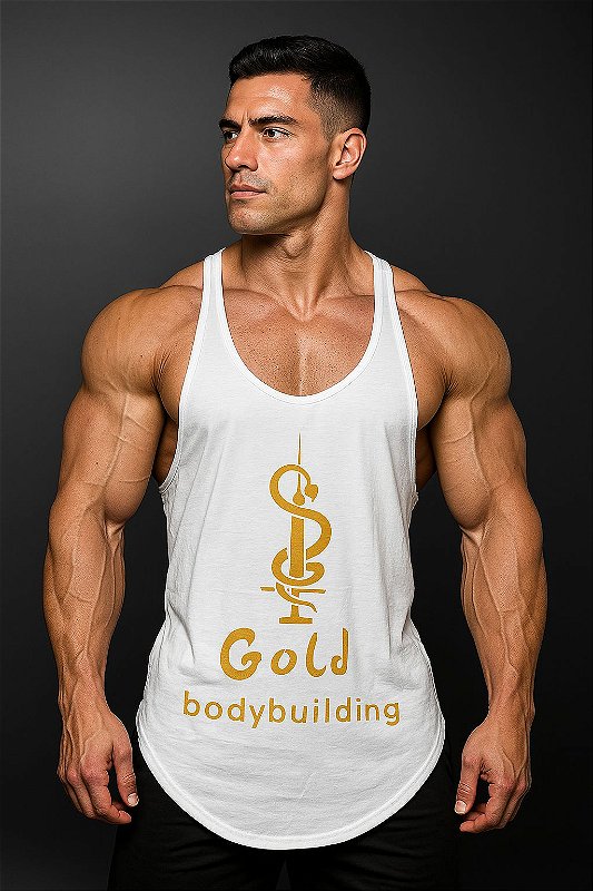 Regata Gold Labs Branca com Dourado