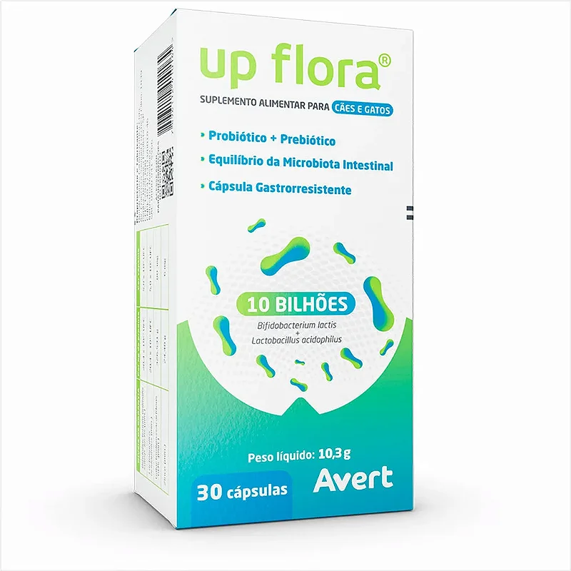Avert Up Flora Suplemento Alimentar 30 Capsulas - Gino Pet