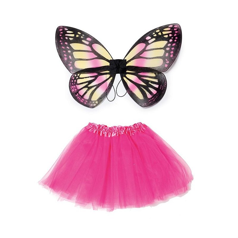 Kit Saia de Tule Asas Borboleta Colorido Festas da 25 Tudo em