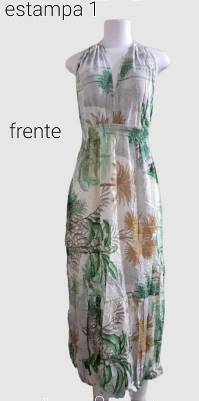 Vestido Frente Única com Decote.