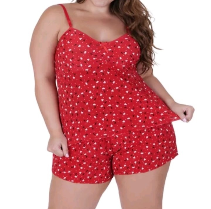 Short doll Plus Size Com Alça Regulável.