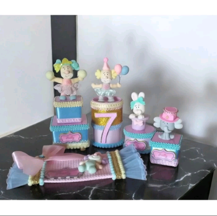 Kit personalizado de luxo circo rosa - 50 itens