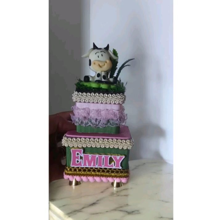 Kit personalizado de luxo fazendinha rosa- 30 itens