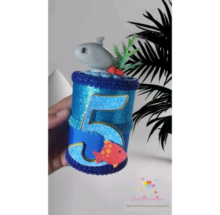 Kit personalizado de luxo fundo do mar menino - 50 itens