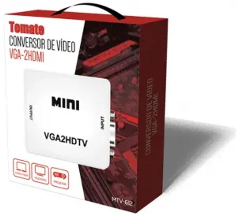 Conversor VGA para HDMI Tomate MTV-612 | Qualidade e Praticidade