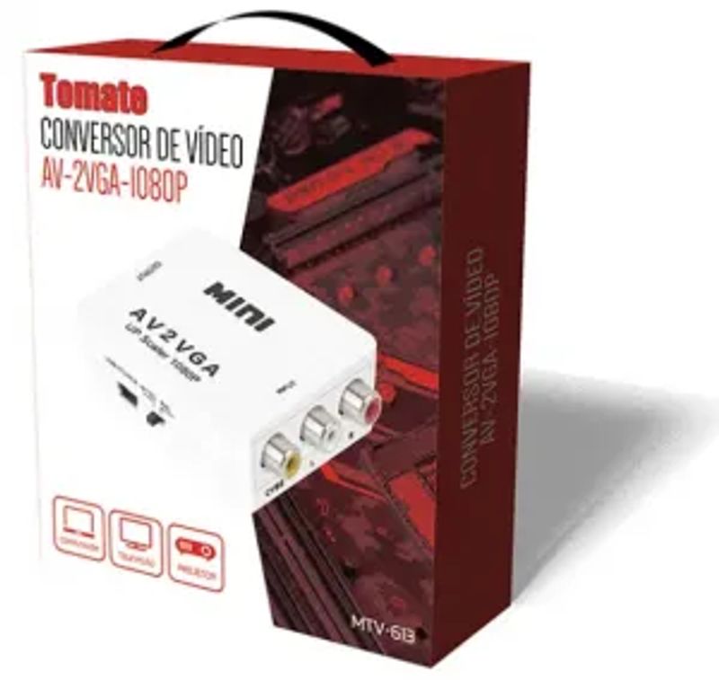 Conversor de Vídeo AV2 para VGA Tomate MTV-613 | Qualidade de