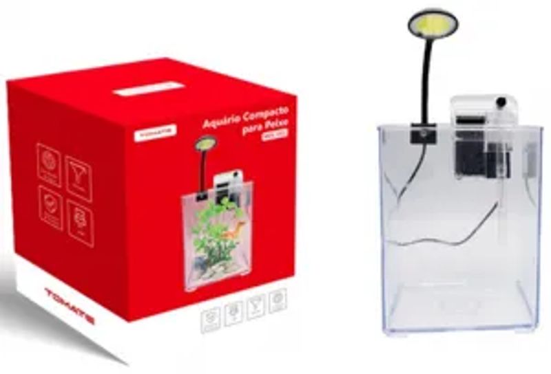 AQUARIO COMPACTO COM LED TOMATE MDL-002