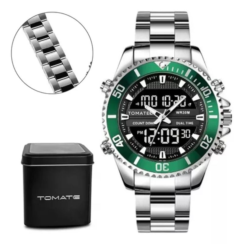 Relógio Tomate MTX-020V: Metal Analógico e Digital, Estilo e