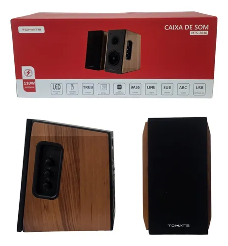 フュージョンアーツ　ボックス Caixa de Som Bluetooth 110W Tomate MTS-2046 | Áudio Poderoso