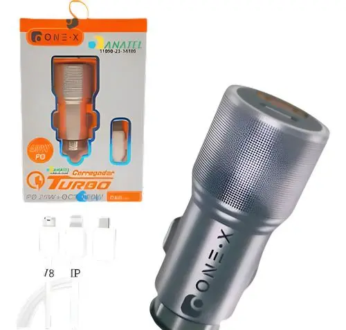 CARREGADOR TURBO VEICULAR IPHONE 45W ONEX CAR-5210