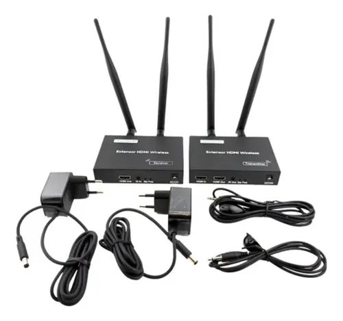 KIT EXTENSOR HDMI WIRELESS SEM FIO 200M 5G TOMATE MHD-1200W - Loja