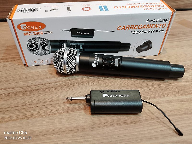 MICROFONE SEM FIO ONEX MIC-2806 - Loja Tomate MICROFONE SEM FIO ONEX MIC-2806 - Loja Tomate