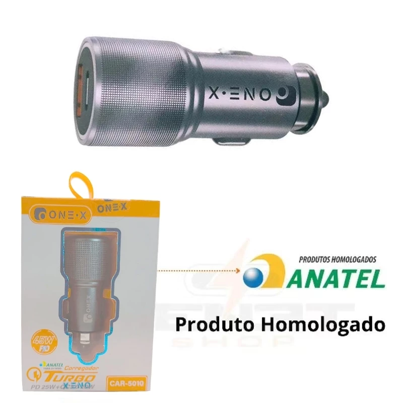 CARREGADOR VEICULAR USB TYPE-C 12V 24V ONEX CAR-5010